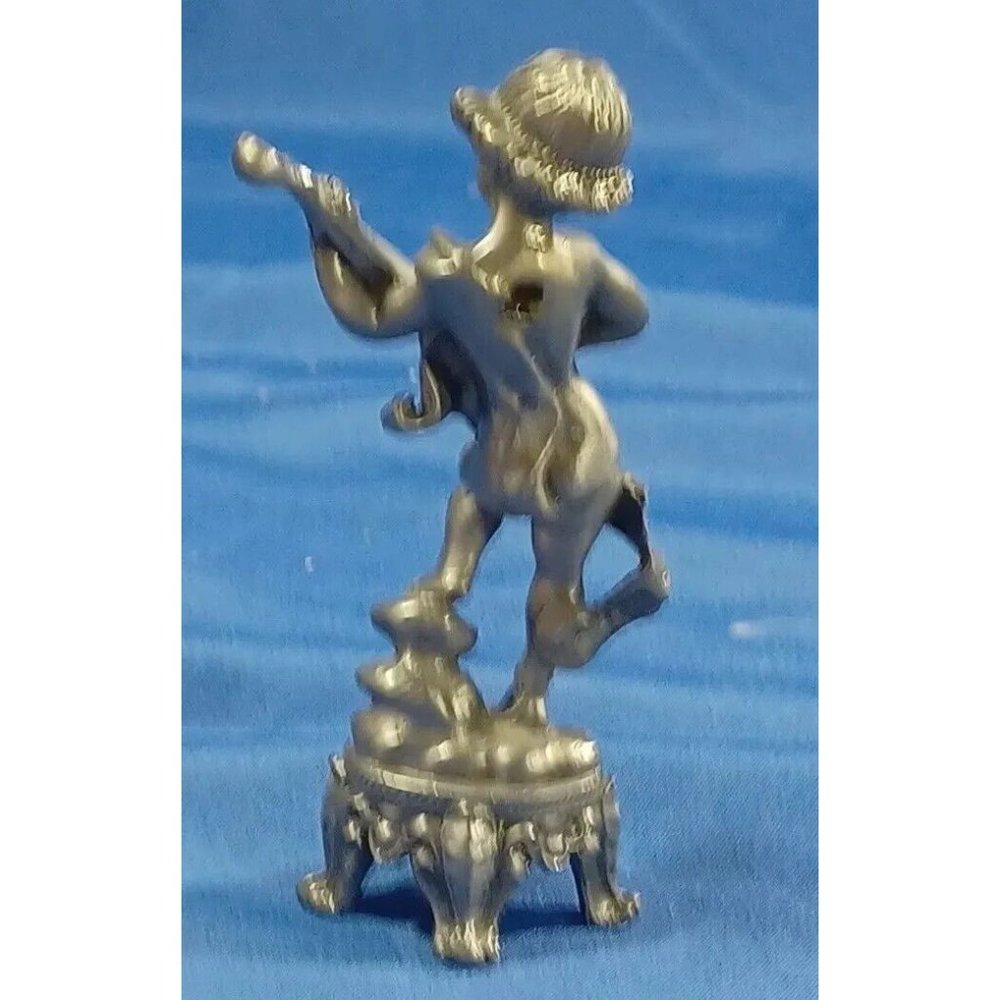 Italian Cast Lead Angel Sculpture Statue Figures Musicians Musical Instruments - Picture 11 of 15